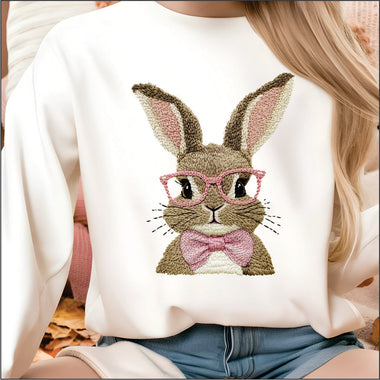 Faux Embroidered Bunny DTF Transfer