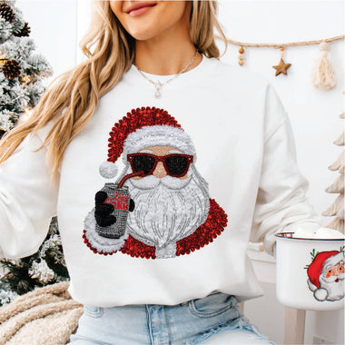 Faux Yarn & Sequin Sant with Diet Coke