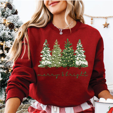 Faux Yarn Santa Merry & Bright Trees