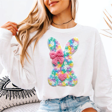 Faux Yarn Multicolor Bunny