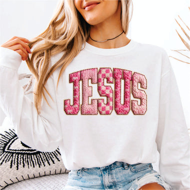 Faux Yarn Pink Pattern Amen