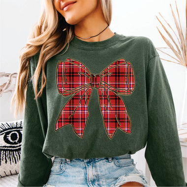 Red Plaid Bow