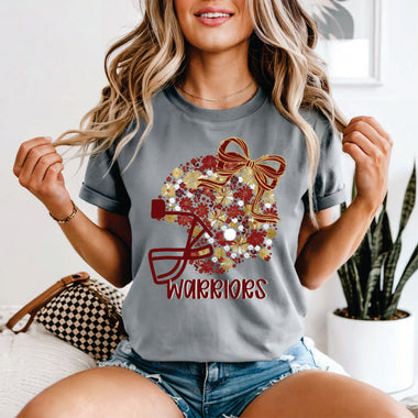 Custom Floral Helmet Maroon & Gold - your team or mascot name