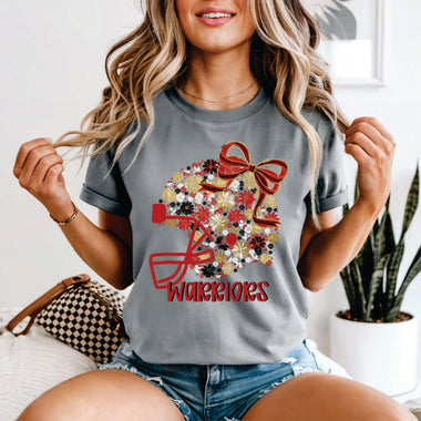 Custom Floral Helmet Dark Red, Gold & Black - your team or mascot name