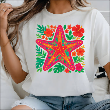 Floral Boho Starfish DTF Transfer