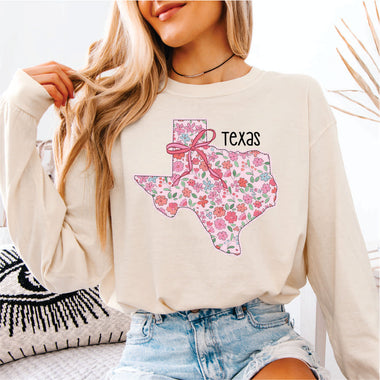 Floral Texas w Bow