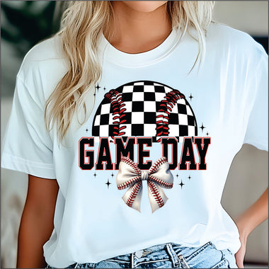 Game Day Baseball Check DTF Transfer