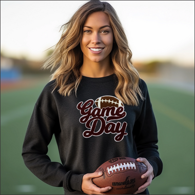 Maroon with White Backing Game Day Chenille Patch