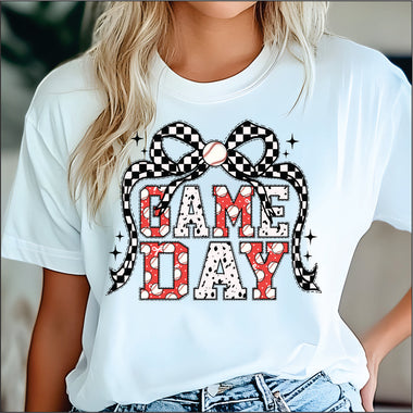 Game Day Baseball Ribbons DTF Transfer