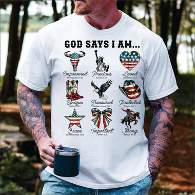 Patriotic God Says I am DTF Transfer