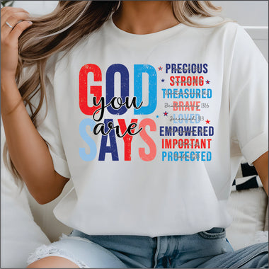 God Says I Am DTF Transfer