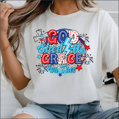 God shed his Grace brights and dots DTF Transfer