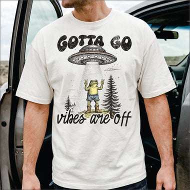 Gotta Go The Vibes Are Off Frog Spaceship DTF Transfer