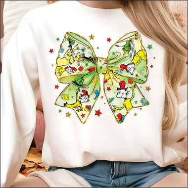 Green Eggs & Ham Bow DTF Transfer