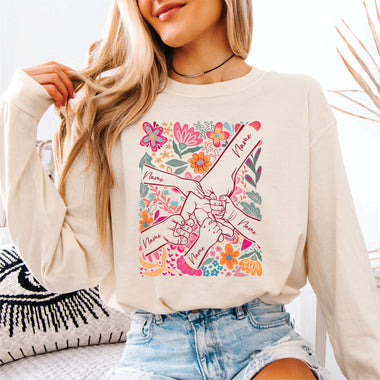 Custom Boho Floral Children's Hands DTF Transfer