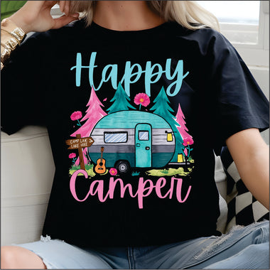Happy Camper pastel DTF Transfer
