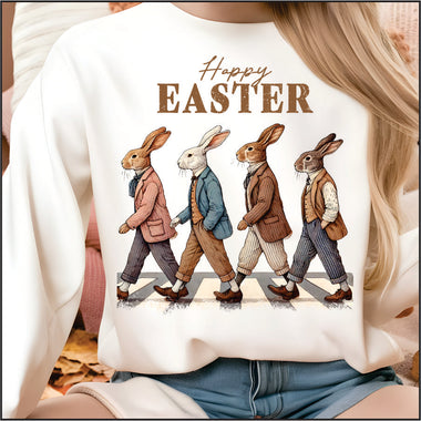 Happy Easter Bunny Crossing DTF Transfer