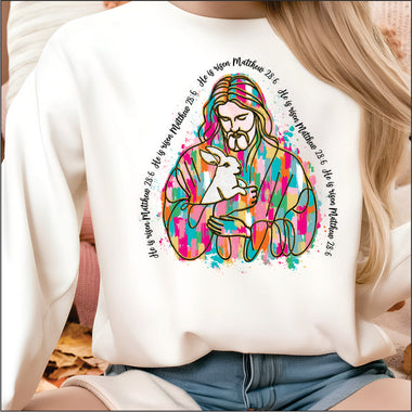 He is Risen Jesus & Bunny DTF Transfer