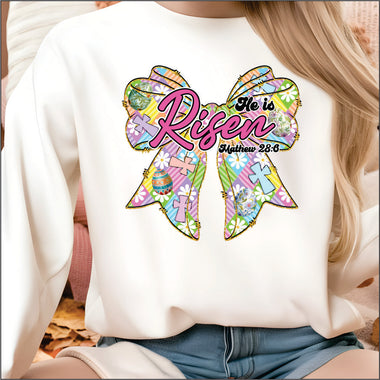 He is Risen Bow DTF Transfer