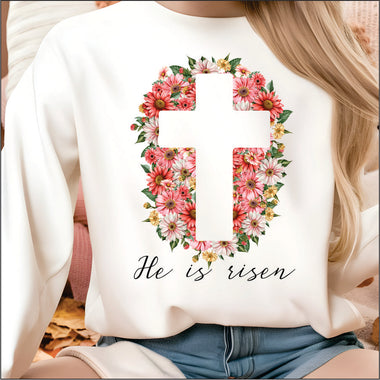 He is Risen Cross Cutout DTF Transfer