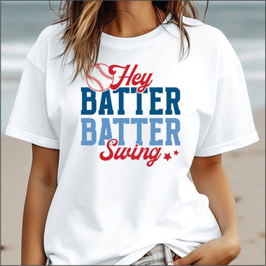 Hey Batter Batter Swing w Ball DTF Transfer
