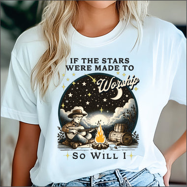 If the Stars were Made to Worship Black print DTF Transfer