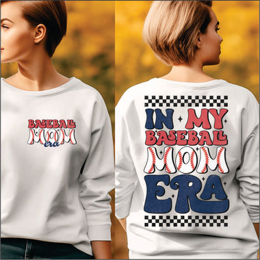 In my Baseball Mom Era Red White Blue DTF Transfer