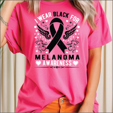 I Wear Black for Melanoma Awareness DTF Transfer