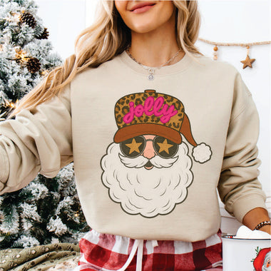 Jolly Santa w Leopard Hat