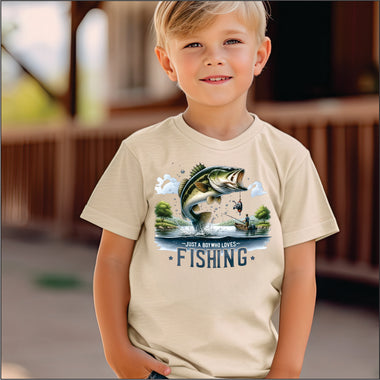 Just a Boy Who Loves Fishing DTF Transfer