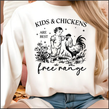 Kids & Chickens are Best Free Range DTF Transfer