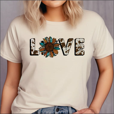 Love western cow print DTF Transfer