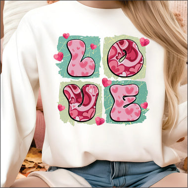 Love Bubble Letters DTF Transfers