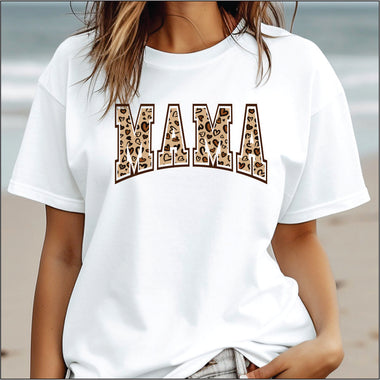 Mama Heart Leopard Coffee Colors DTF Transfer