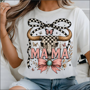 Mama Western Check DTF Transfer