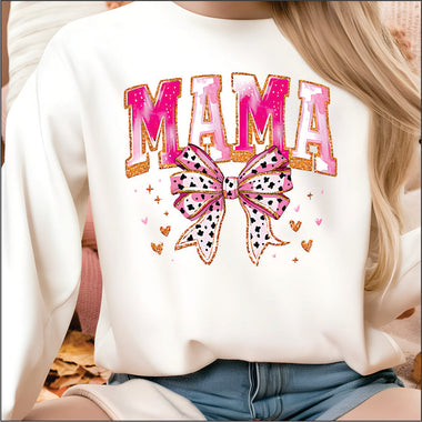 Brushstroke Mama w Bow DTF Tranfser