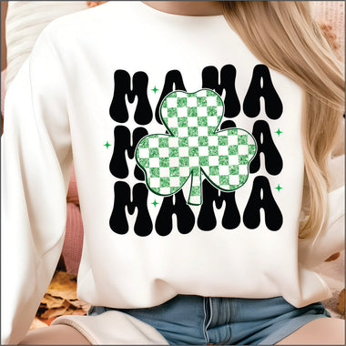 Mama Shamrock Check DTF Transfer