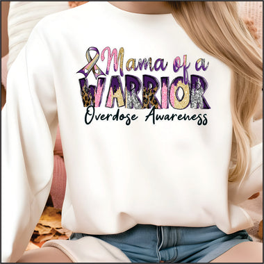 Mama of a Warrior Overdose Awareness DTF Transfer