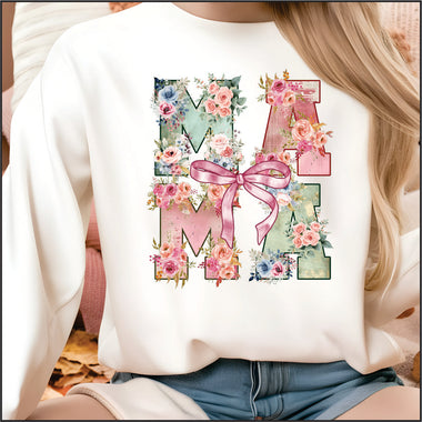 Mama Pastel w Flowers DTF Transfer