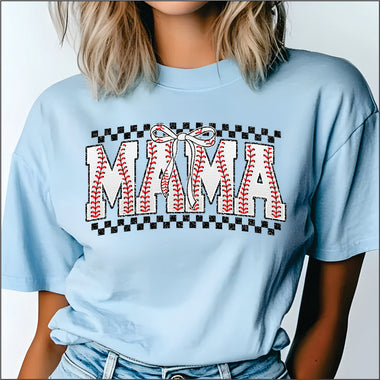 Baseball Mama Check DTF Transfer