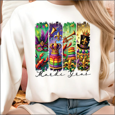 Mardi Gras Panels DTF Transfer