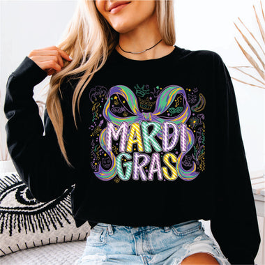 Mardi Gras Stripe Letters w Bow