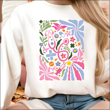 Medical Floral DTF Transfer