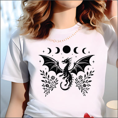 Moon Phase Dragon DTF Transfer