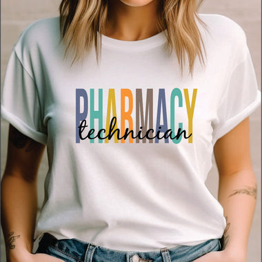 Multi Color Medical Professional Pharmacy Technician DTF Transfer