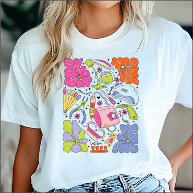 Nail Salon Floral Cluster DTF Transfer