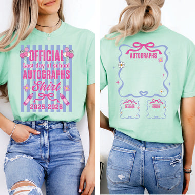 Official Last Day of School Autograph Shirt Stripes 25-26 2 part