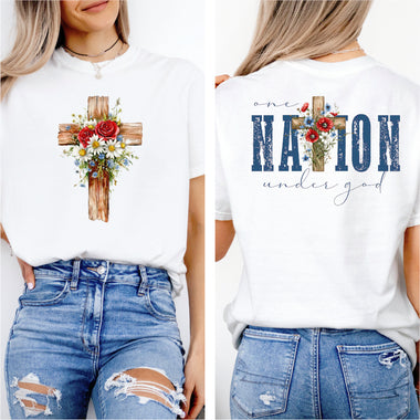 One Nation Under God with Cross Front