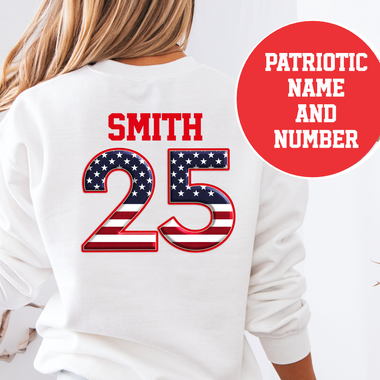 Custom Patriotic Number and Name