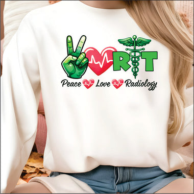 Peace Love Radiology DTF Transfer